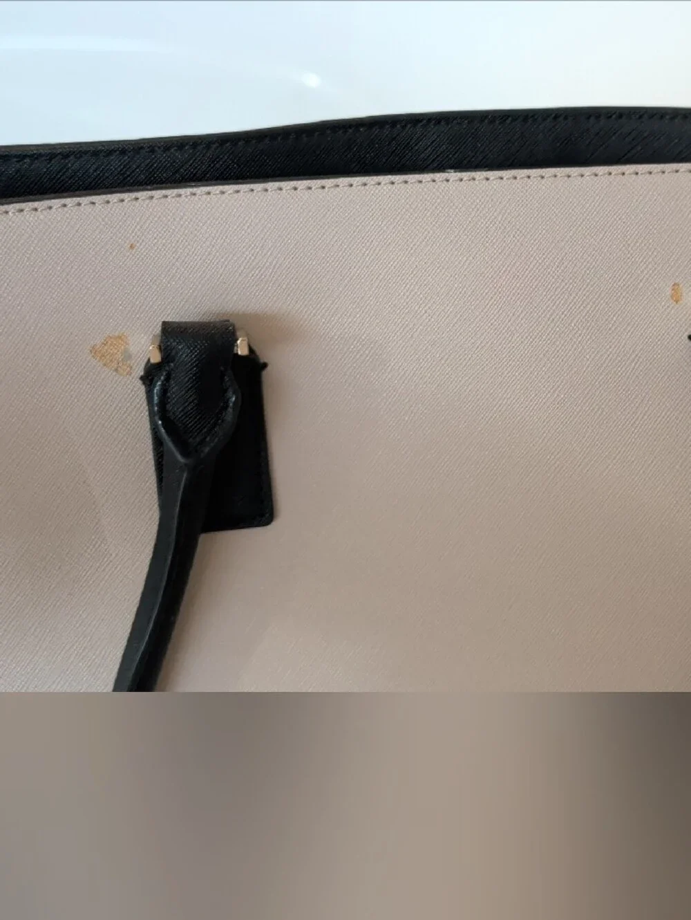Kate spade Two-Tone Black and Cream Leather Tote